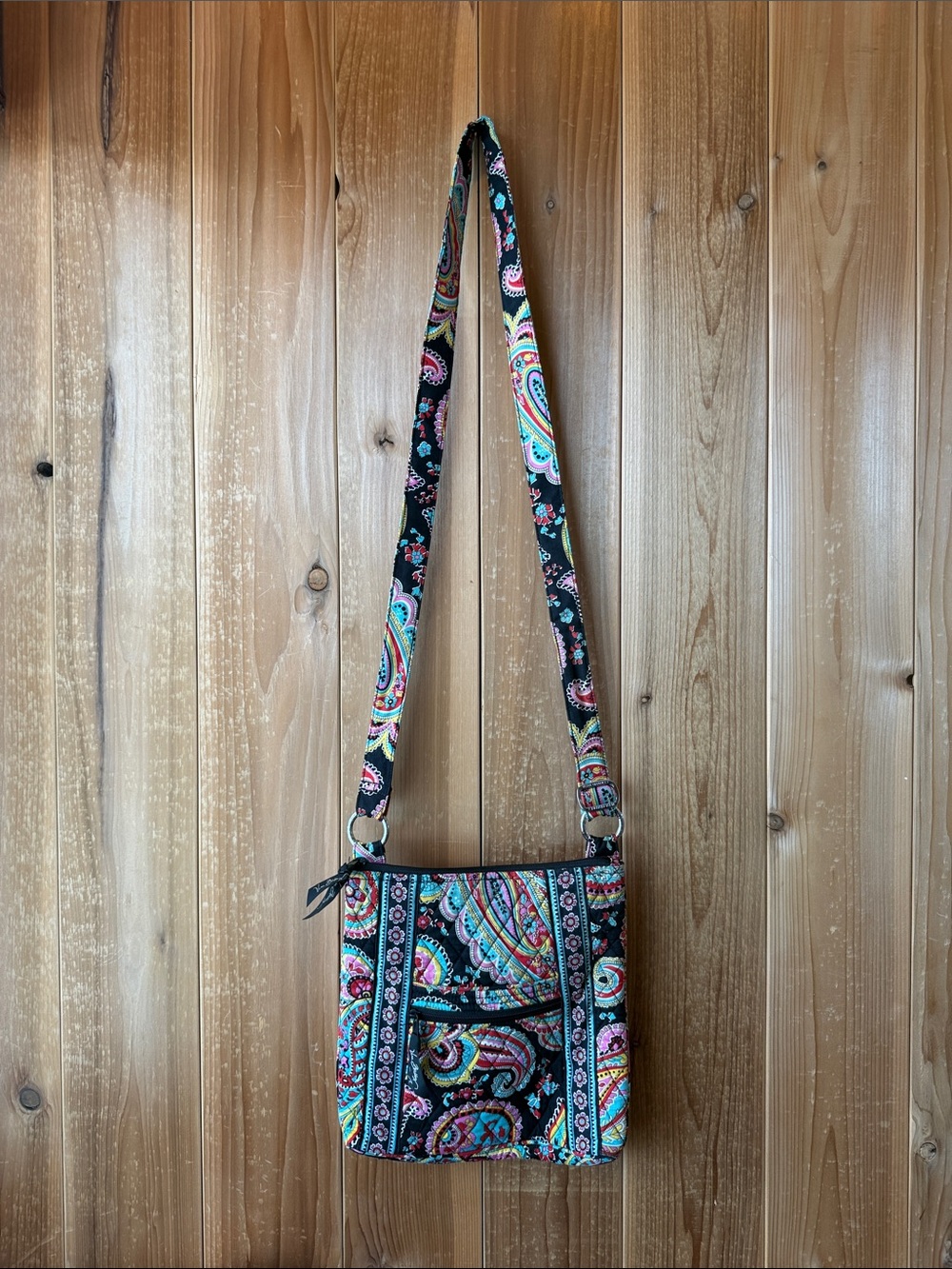 Vera Bradley Black Multicolor Paisley Adjustable Crossbody